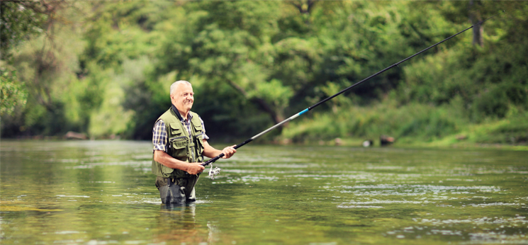 Man in a fishing trip