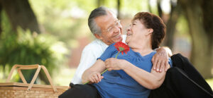 old couple in a picnic