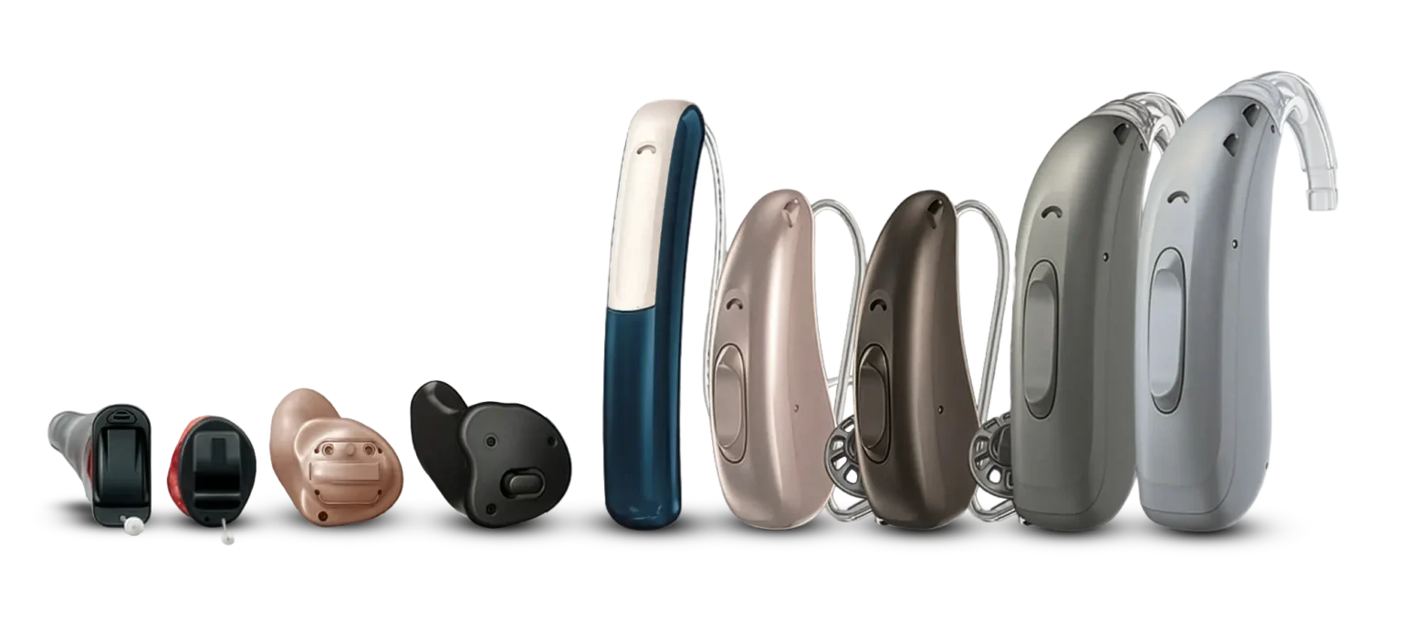 Line of hearing aids in multiple styles
