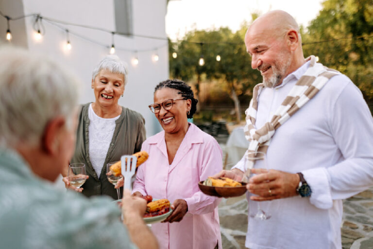 Group of middle age adults at a bbq