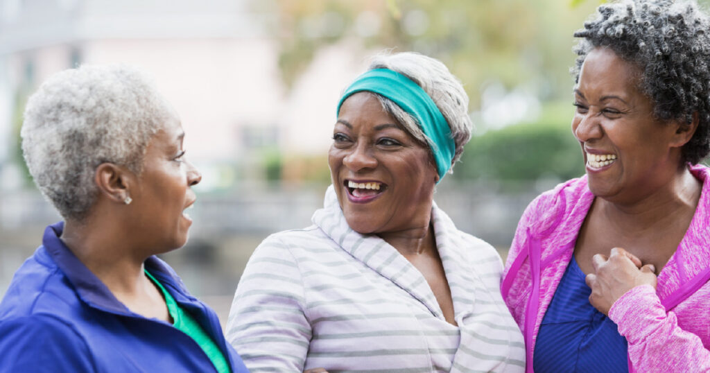 Group of older women laughing together